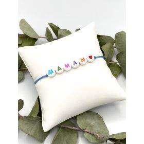 Maman - Bracelet perles couleurs cordon ajustable