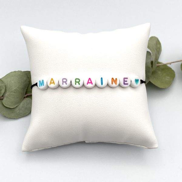 Bracelet message perles couleurs cordon ajustable