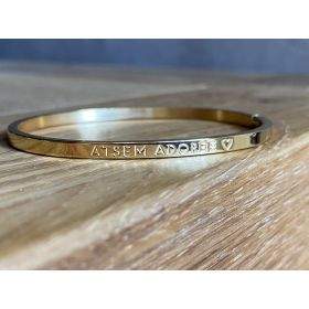 ATSEM ADORÉE ♡, Bracelet jonc à message en acier inoxydable