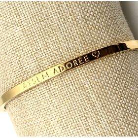 ATSEM ADORÉE ♡, Bracelet jonc à message en acier inoxydable