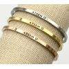 ATSEM ♡, Gravure noire, Bracelet jonc ajustable à message en acier inoxydable