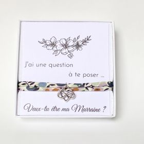 COFFRET - Veux tu être ma marraine ? Future Marraine, demande Marraine, Pendentif coeur infini, cordon Liberty