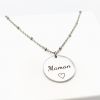Collier médaille gravée, en acier inoxydable