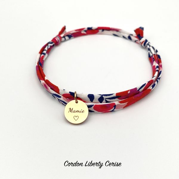 MAMIE ♡, Cordon Liberty ajustable, bracelet personnalisé