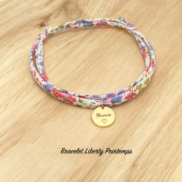 MAMIE ♡, Cordon Liberty ajustable, bracelet personnalisé