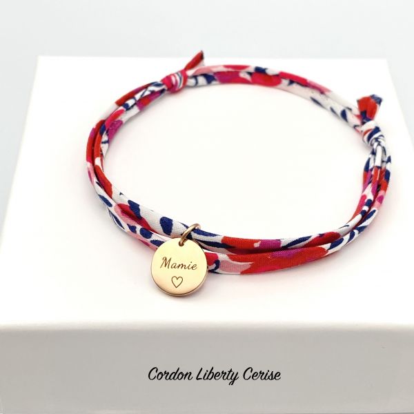 MAMIE ♡, Cordon Liberty ajustable, bracelet personnalisé, future Mamie