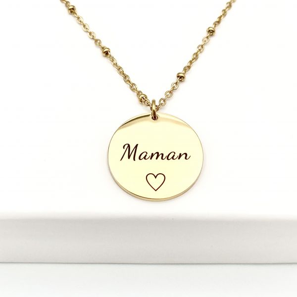 Collier pour une maman en acier inoxydable, argent, or ou or rose