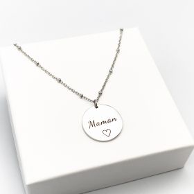Collier pour une maman en acier inoxydable, argent, or ou or rose
