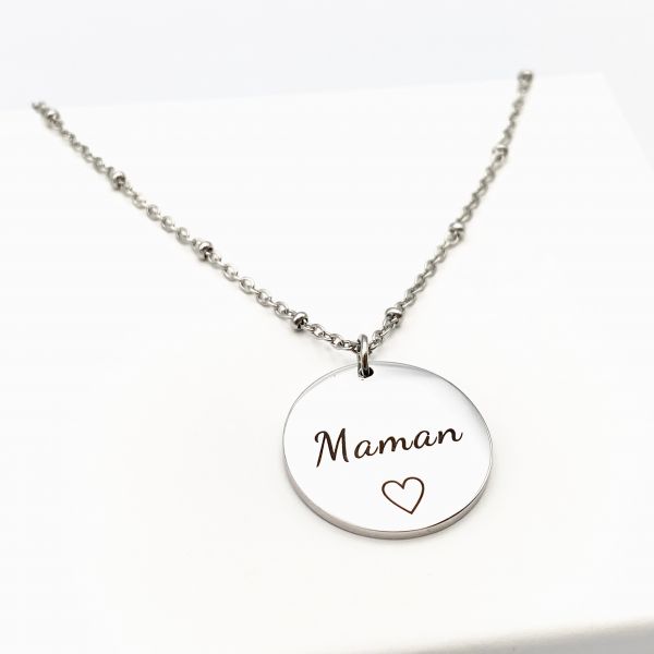 Collier pour une maman en acier inoxydable, argent, or ou or rose
