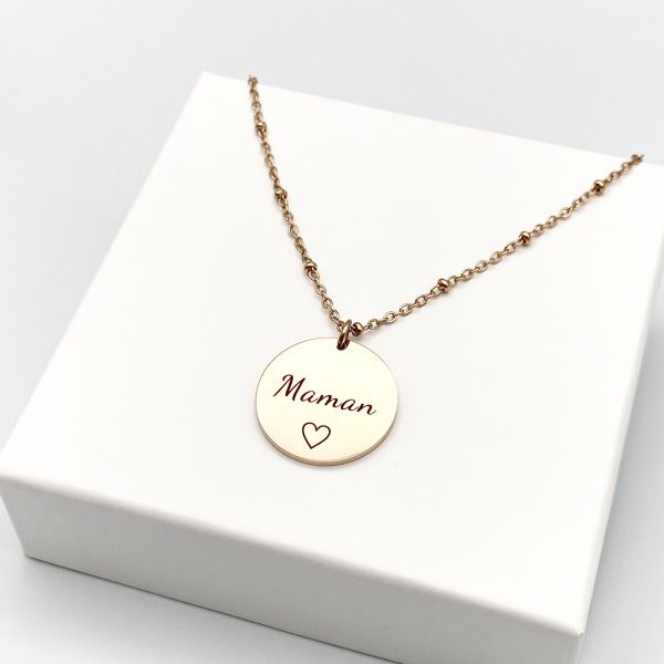 Collier pour une maman en acier inoxydable, argent, or ou or rose