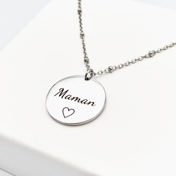 Collier pour une maman en acier inoxydable, argent, or ou or rose