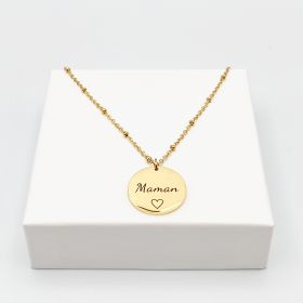 Collier médaille MAMAN, future maman, cadeau maman, fête des mères, collier personnalisé, bijoux personnalisés
