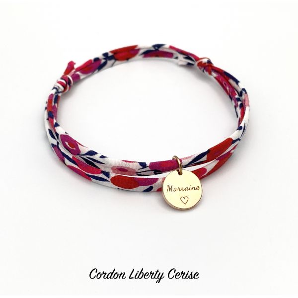 MARRAINE ♡, Cordon Liberty ajustable, bracelet personnalisé, demande marraine, cadeau marraine, baptême