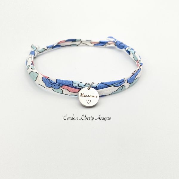 MARRAINE ♡, Cordon Liberty ajustable, bracelet personnalisé, demande marraine, cadeau marraine, baptême