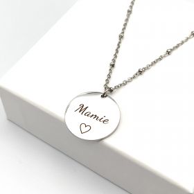 Collier Mamie avec Médaille Gravée – Doré, Argenté ou Or Rose