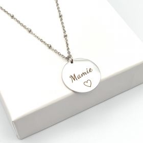MAMIE ♡, Collier chaîne médaille en acier inoxydable, future mamie, Anniversaire mamie, bonne fête mamie