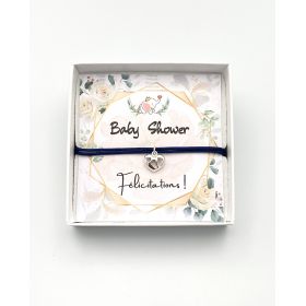 Coffret baby shower, cadeau baby shower, pendentif coeur petits peids