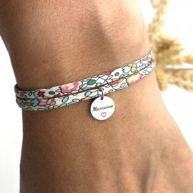 ANTI GASPI ♻︎ MARRAINE ♡, Cordon Liberty ajustable, baptême, bracelet personnalisé, demande marraine, cadeau marraine, baptême
