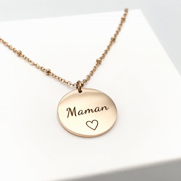 Collier médaille MAMAN, future maman, cadeau maman,
