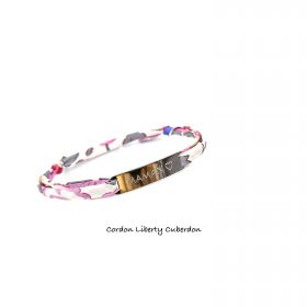 MAMAN ♡, Cordon Liberty ajustable, bracelet personnalisé, plaque gourmette