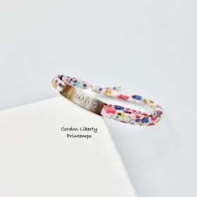 MAMAN ♡, Cordon Liberty ajustable, bracelet personnalisé, plaque gourmette