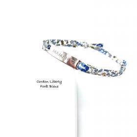 MAMAN ♡, Cordon Liberty ajustable, bracelet personnalisé, plaque gourmette