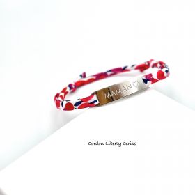 Gourmette Liberty MAMAN ♡, Cordon ajustable, bracelet personnalisé