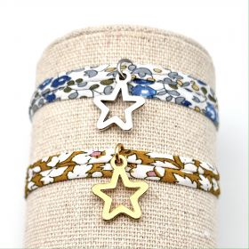 Coffret MERCI, cordon liberty ajustable, pendentif étoile