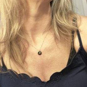 Collier chaîne pendentif médaillon étoile du nord en acier inoxydable
