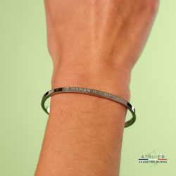 ♡Maman je t'aime♡ - jonc à message en acier inoxydable