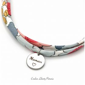 MAMAN ♡, Cordon Liberty ajustable "petite médaille 1 cm"