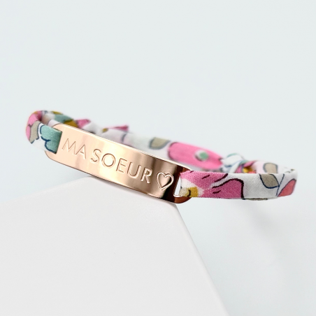 MA SOEUR ♡, Bracelet gourmette cordon liberty ajustable