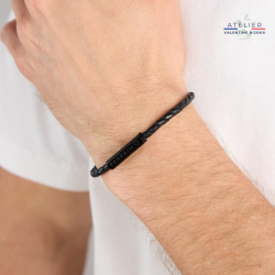 COFFRET PARRAIN, Veux-tu être mon Parrain ? Bracelet cordon cuir tressé noir, futur parrain, annonce Parrain