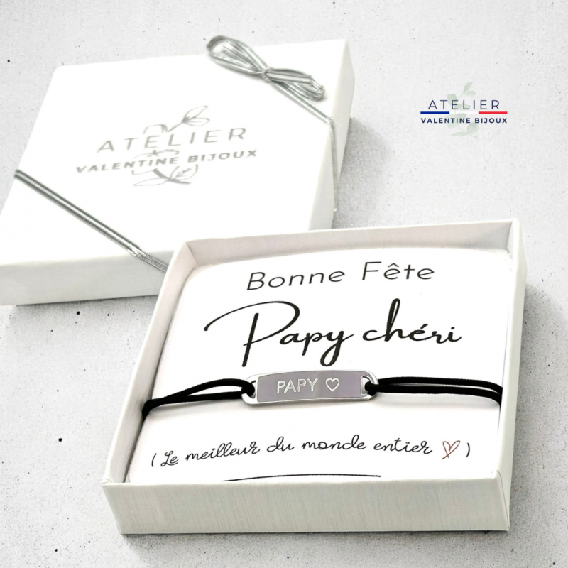 Coffret bonne fête PAPY ♡ Bracelet cordon ajustable