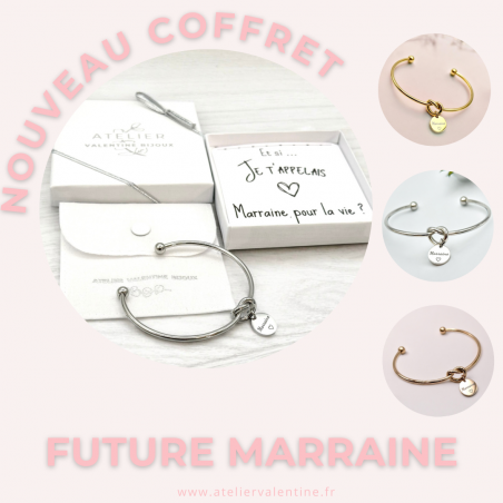 Coffret Jonc noeud MARRAINE ajustable