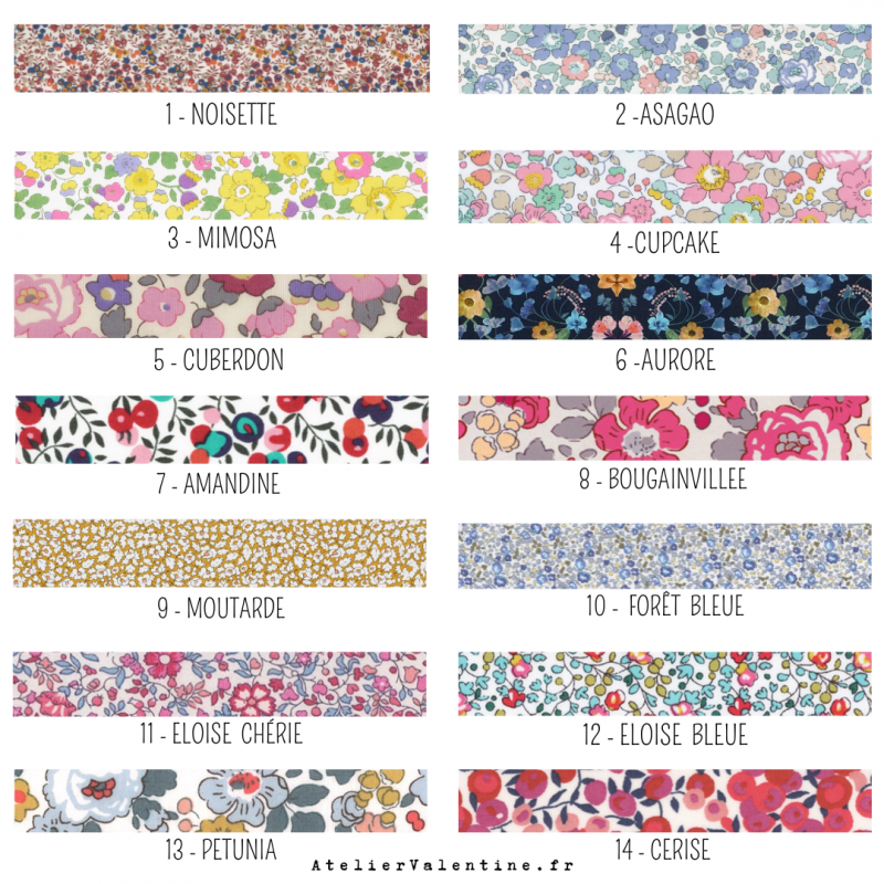 TATA ♡, Bracelet gourmette cordon liberty ajustable