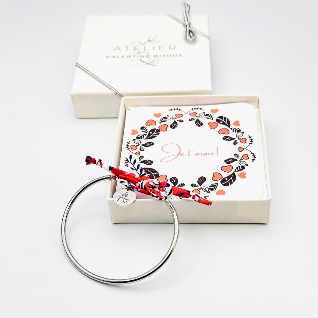 Je T' aime (coeur) , Bracelet jonc liberty