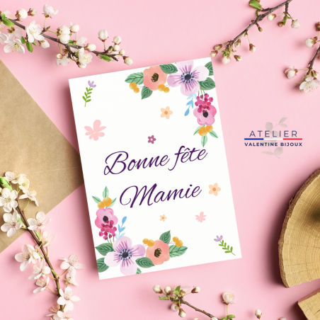 Carte offerte à imprimer "Bonne fête Mamie"