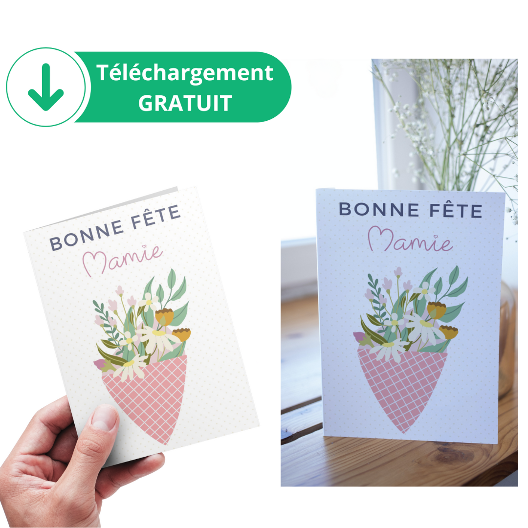 Carte offerte à imprimer "Bonne fête Mamie"