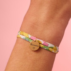 MARRAINE, Cordon Liberty ajustable, baptême, bracelet personnalisé, demande marraine, cadeau marraine, baptême