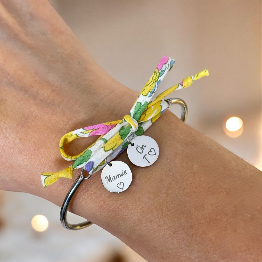 Choisissez vos médailles, bracelet jonc liberty