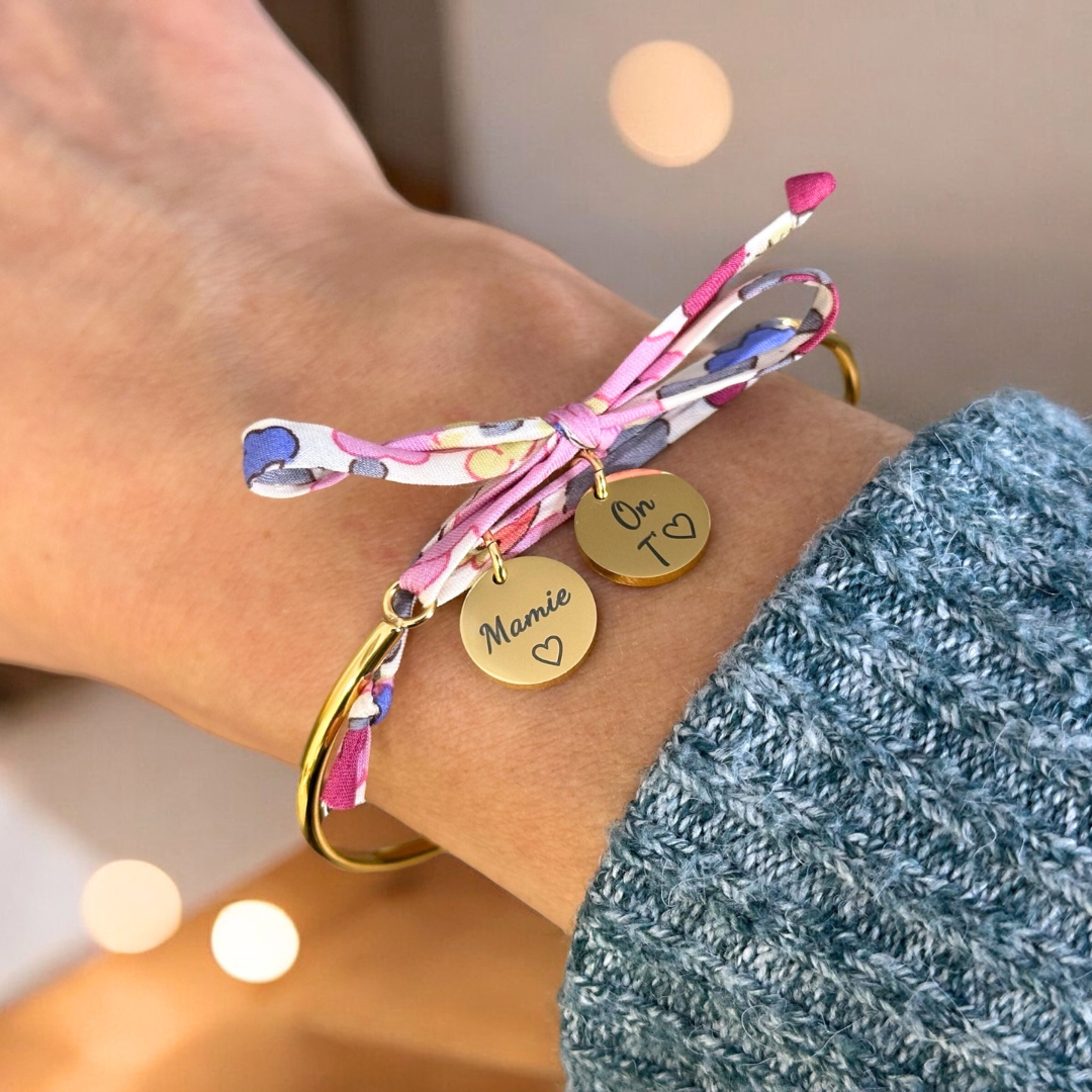 MAMIE On T'aime, bracelet jonc cordon liberty