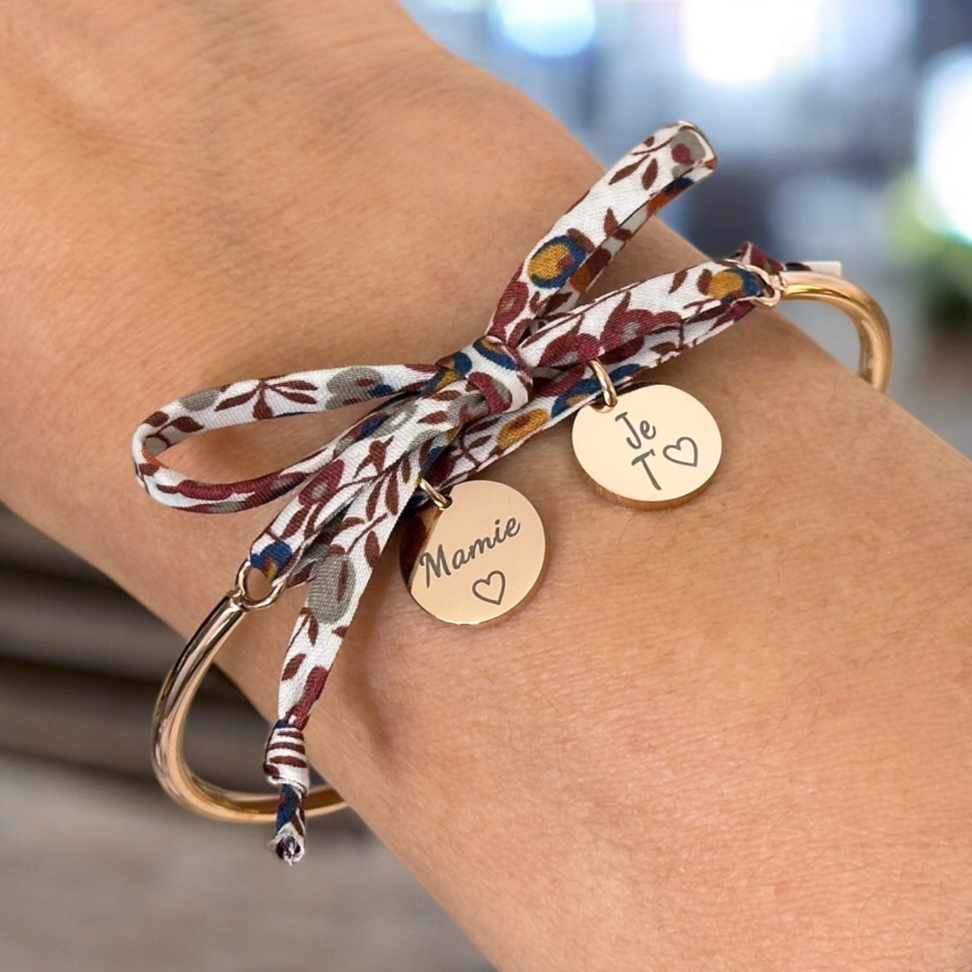 MAMIE On T'aime, bracelet jonc cordon liberty