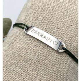 PARRAIN ♡, Bracelet cordon ajustable, futur Parrain