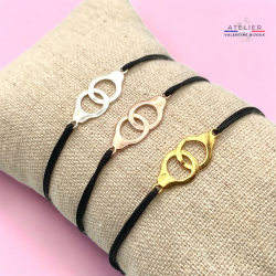 Menottes - Bracelet cordon ajustable en argent 925
