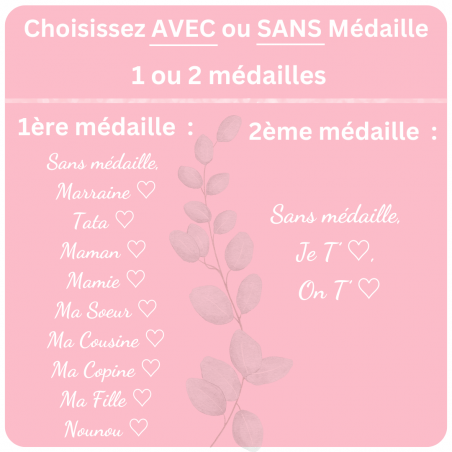Choisissez vos médailles, bracelet jonc liberty
