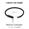 PAPA ♡ - Bracelet cordon cuir tressé noir