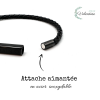 PAPA ♡ - Bracelet cordon cuir tressé noir