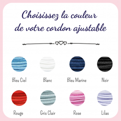 Bracelet cordon ajustable patte de chien chat