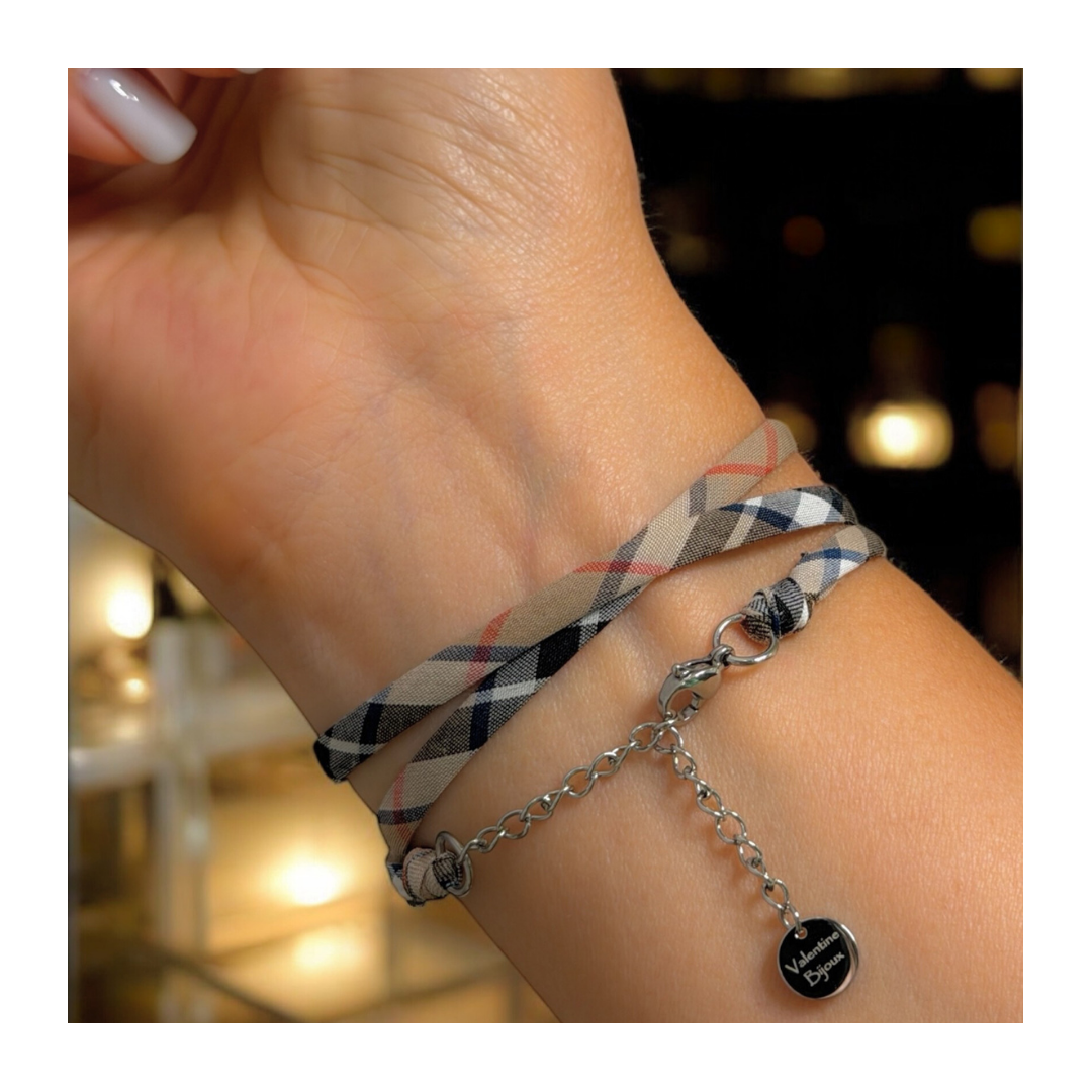 Cordon Écossais, 2 ou 3 tours, avec chainette ajustable